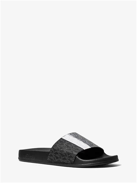 michael kors ayla color block logo slide|Ayla Color.